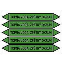 Značení potrubí, topná voda - zpětný okruh